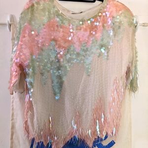 Vintage Iridescent Beads/Sequins Shirt
